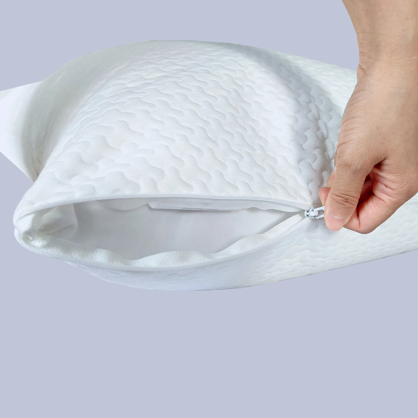 Zippered Waterproof Knitted Polyester Pillow Cover Pillow Protector Hotel Breathable Durable
