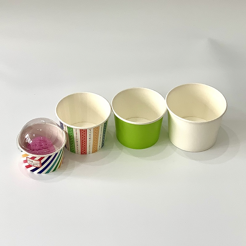 Custom 6oz Disposable Ice Cream Cup with Lid Food Grade Paper Packaging
