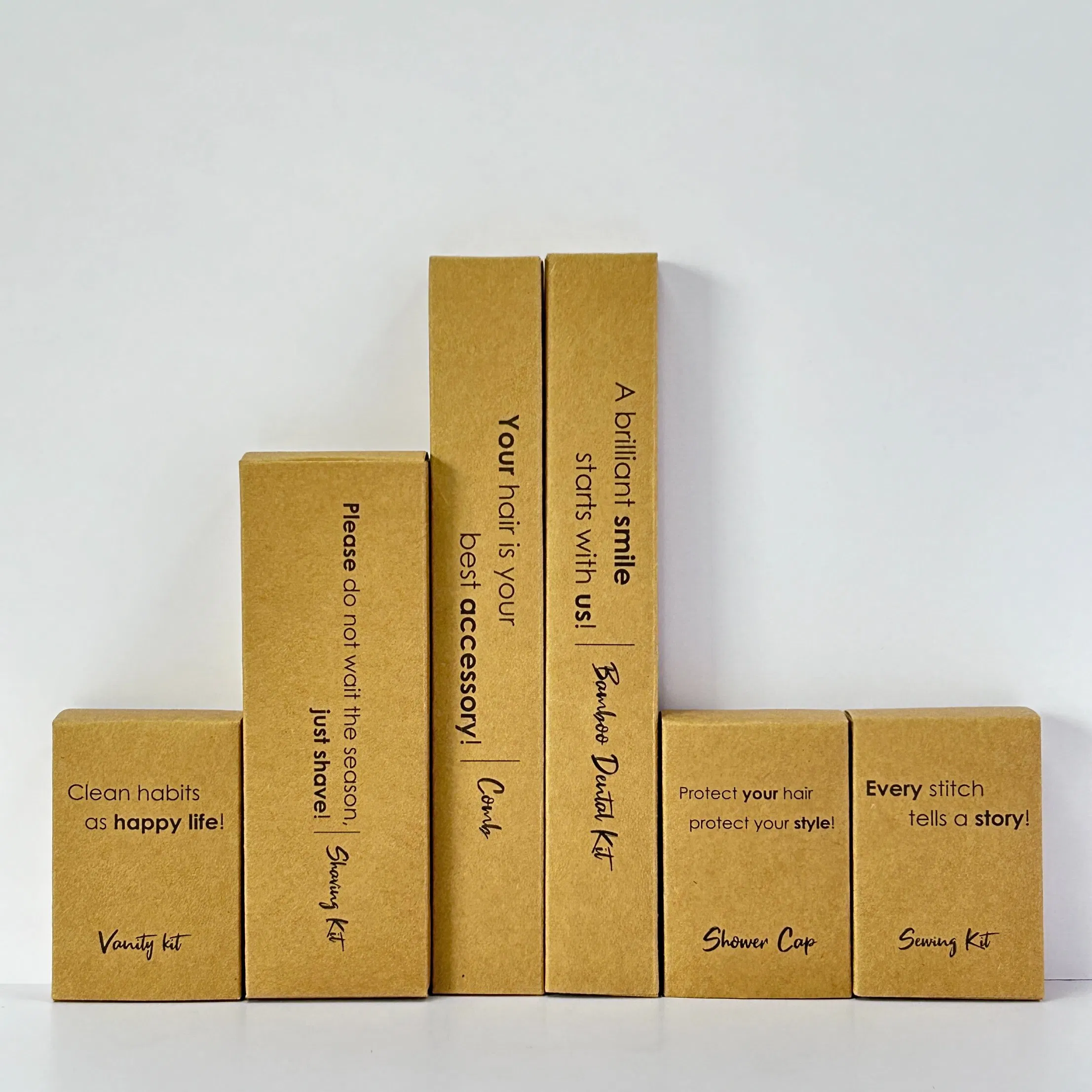 Eco-Friendly Kraft Packing Box Disposable Toiletries Set Luxury Hotel Amenities Set