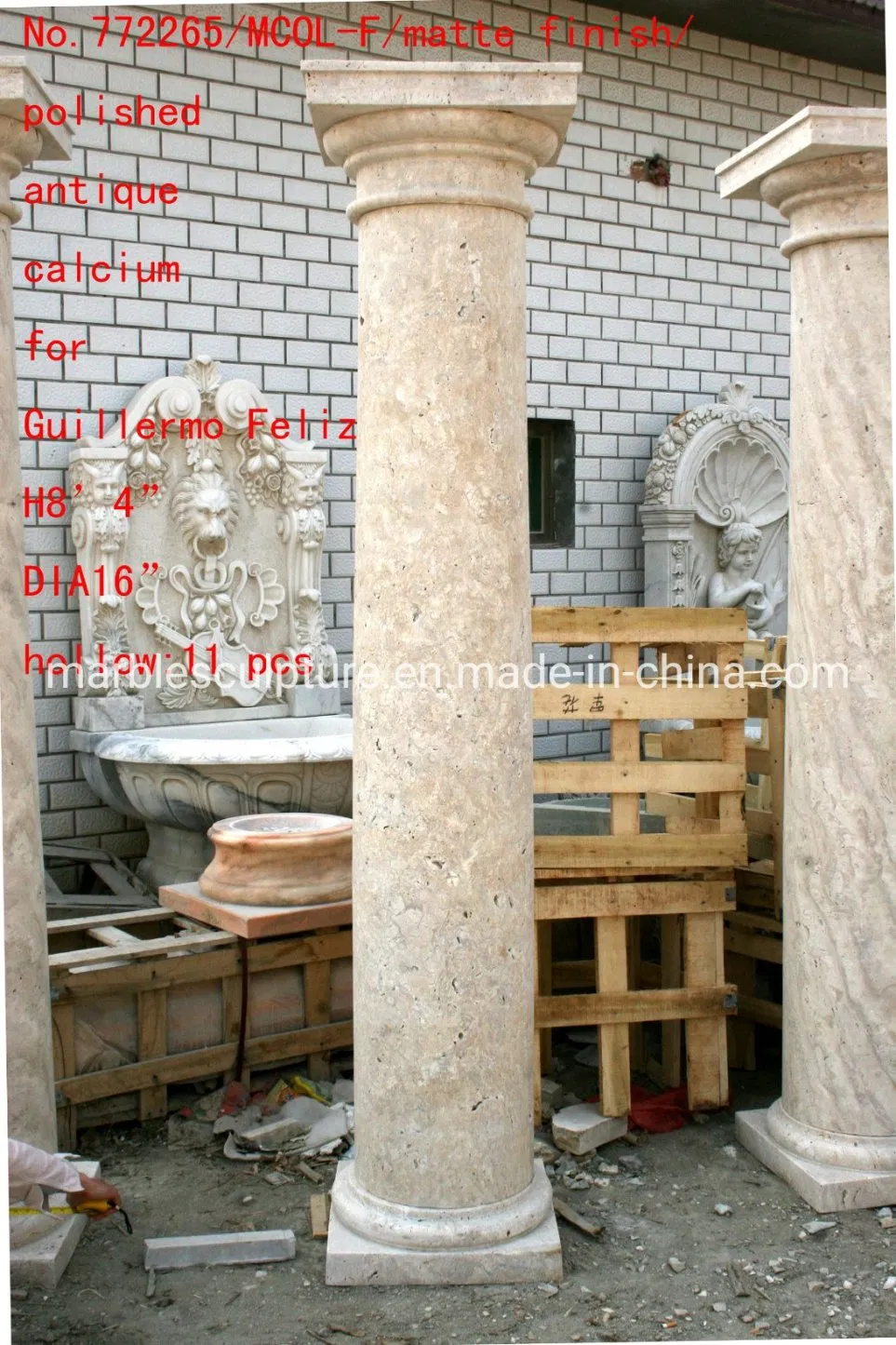 Sandstone Marble Column Stone Sculpture (SY-C021)