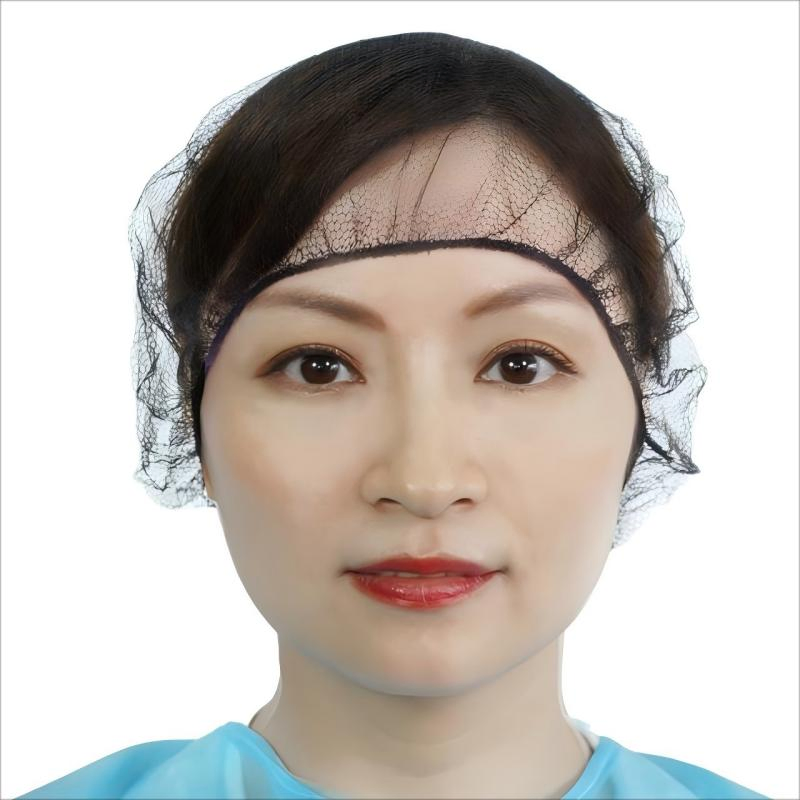 Adjustable and Comfortable 19''-24'' Disposable Nylon Hair Net Cap with Elastic