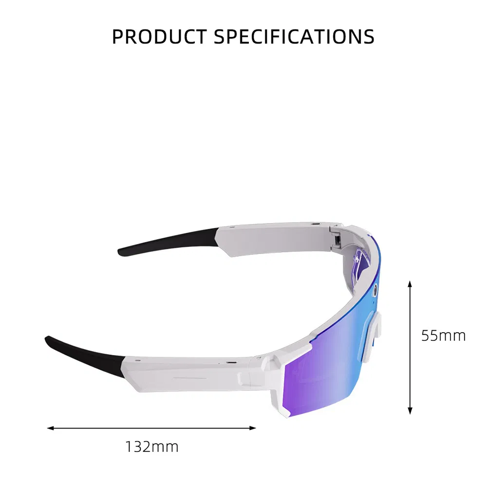 800W HD Camera Bt 5.3 UV Protection Video Recording Translation Ai Smart Glasses for Cycling Flying
