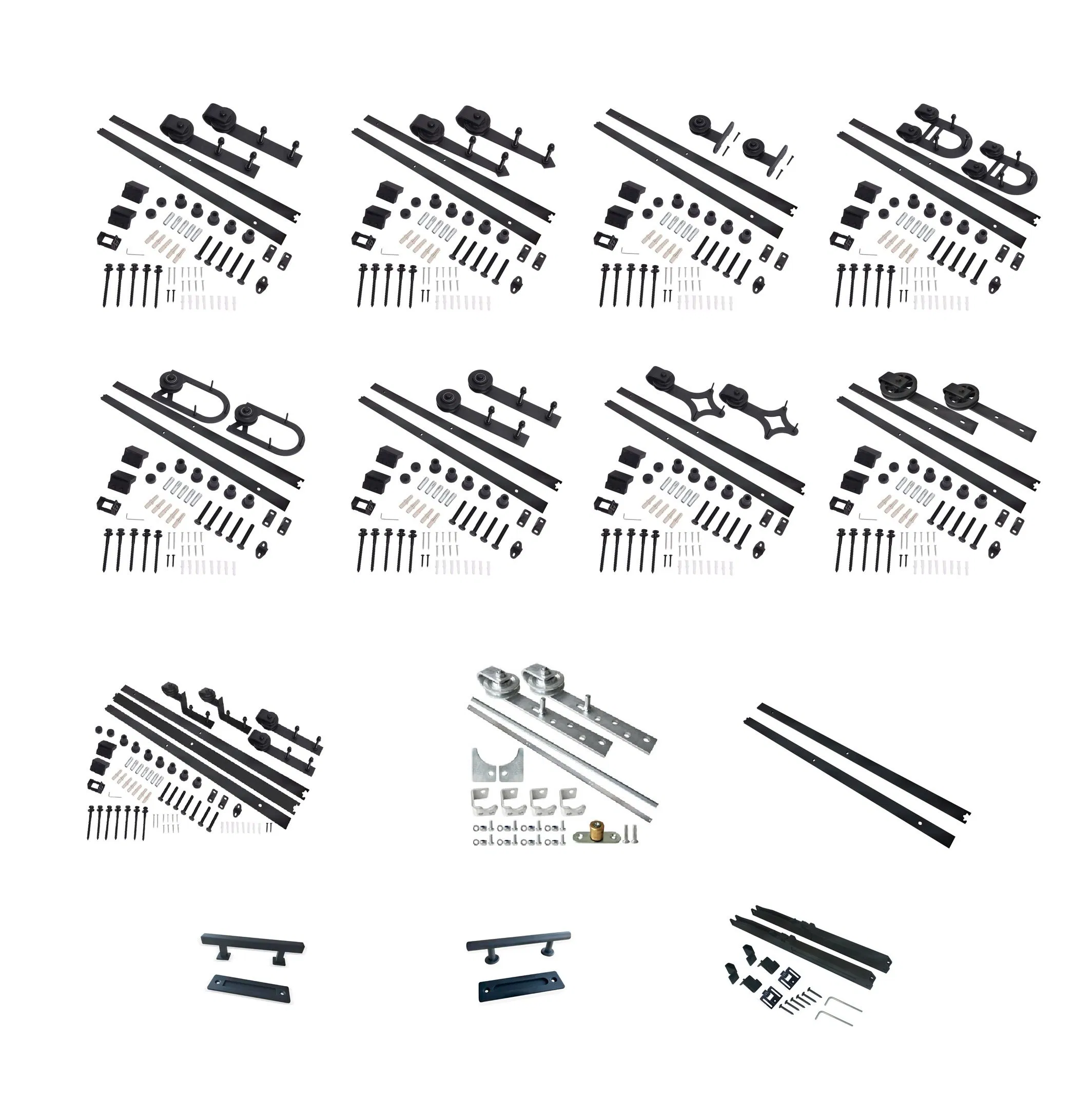 6.6′ Top Mount Rail Rollers Barn Door Hardware Kit