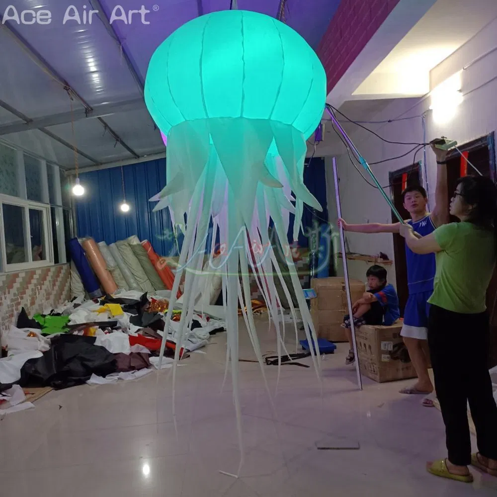 3mh Vivid Inflatable Ceiling Jellyfish LED Lighted Inflatable Wedding Jellyfish Balloons for Party
