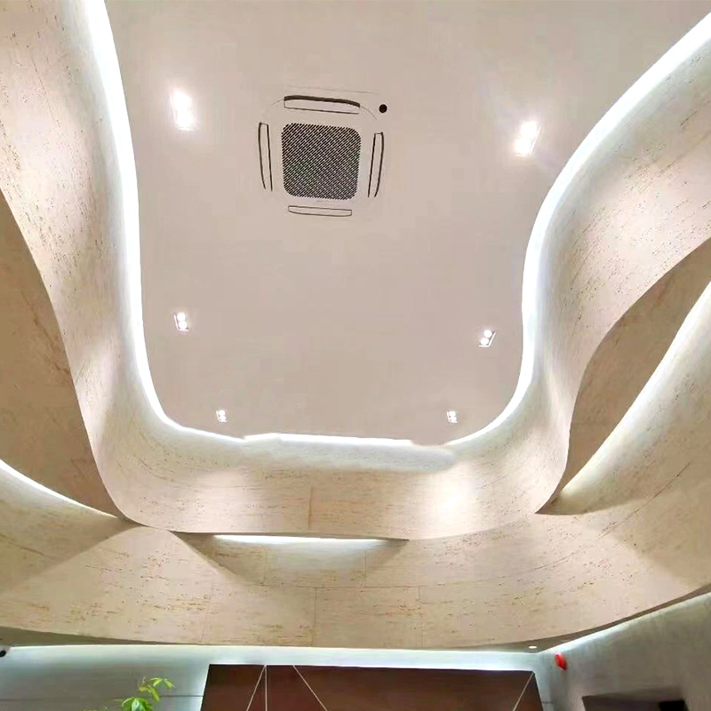 Matte White Travertine Natural Clay Flexible Stone Looks Wall Panels