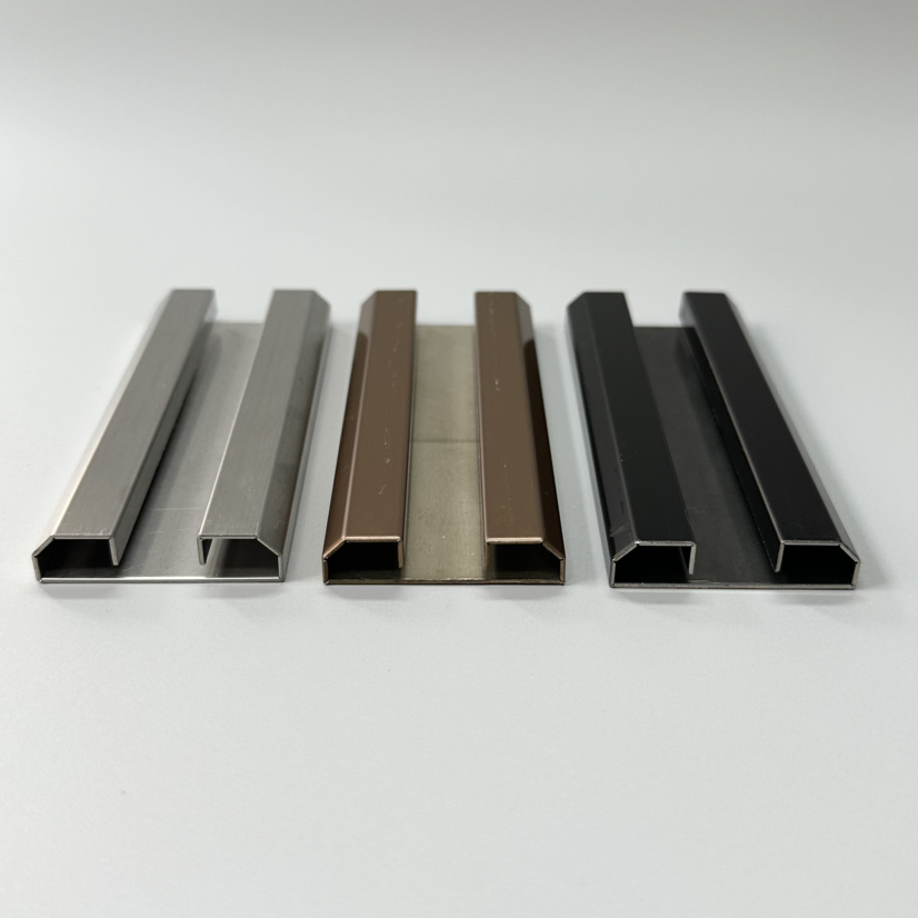 Customize Size 304 316 Gold Hairline Metal Stainless Steel Tile Edge Trim U Shape Profile for Decoration Building