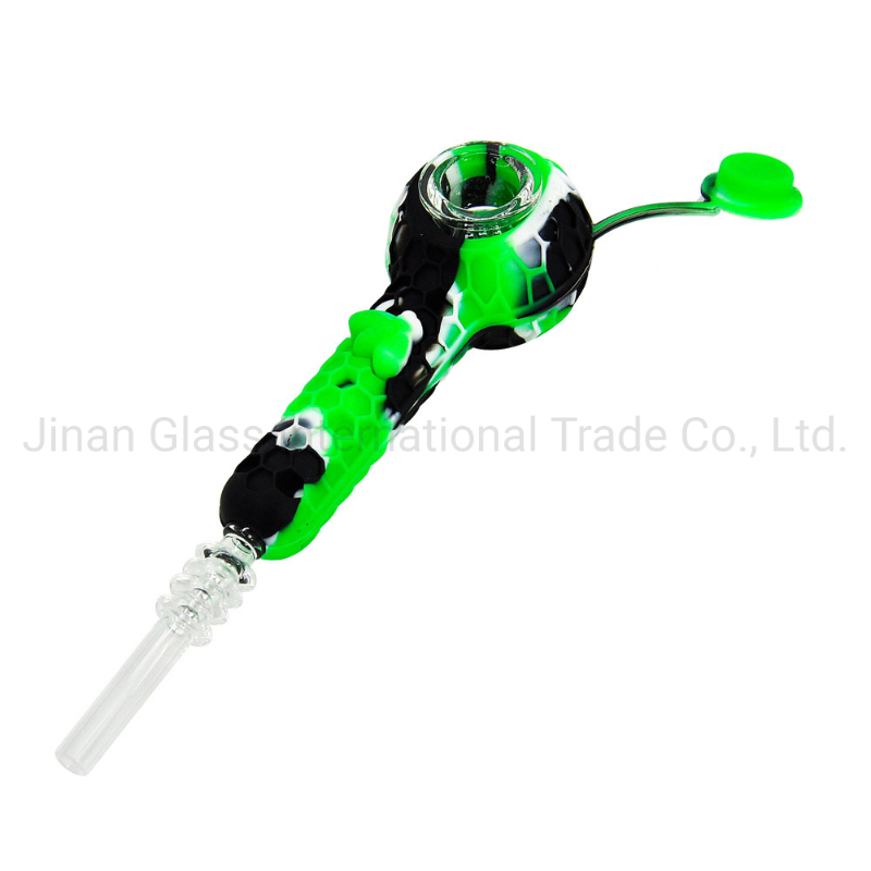 Colorful Silicone Smoke Pipe Hand Pipes with Stainless Steel Heating Bowl Screens Filter Portable Tobacco Spoon Pipe Smoking Accessories