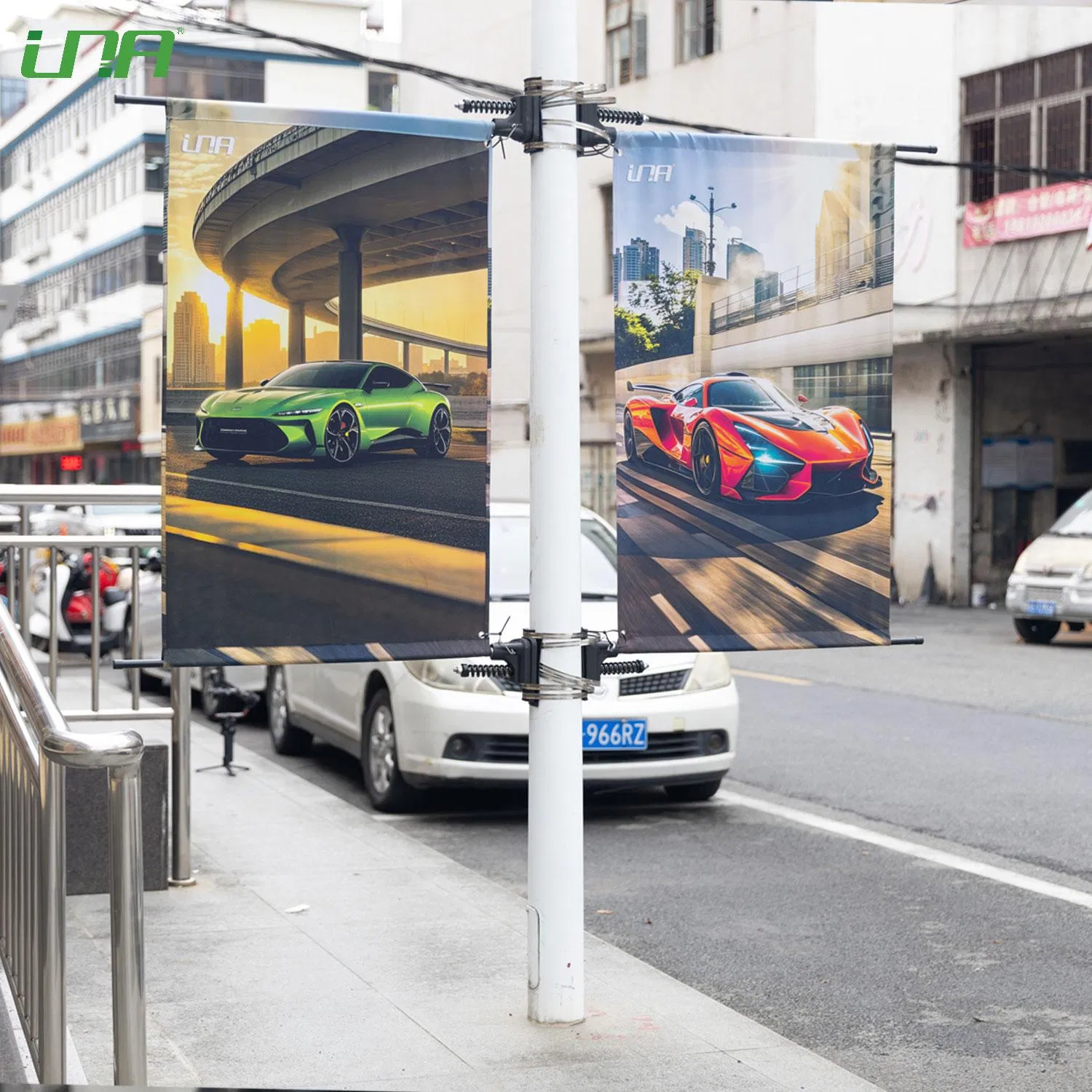 Street Light Pole Advertising Poster Image Hanger Flex Banner Stand