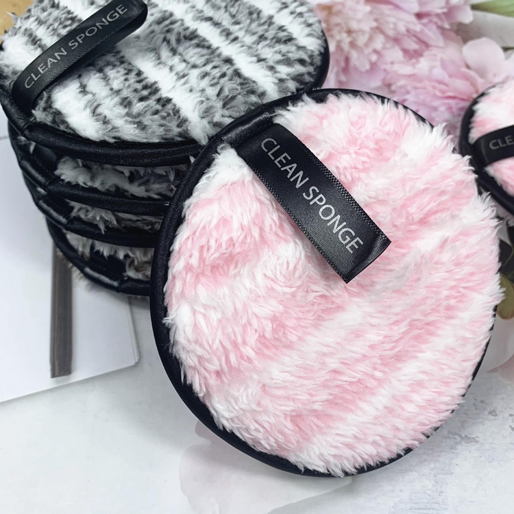 Custom Eye and Lip Makeup Towel Remover Pad Organic Two-Tone Stripes Cotton Resuable Makeup Removal Pads