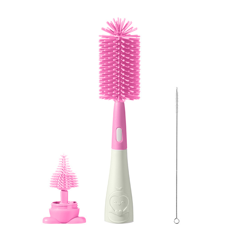 Newly Designed Silicone Bottle Brush Cup Brush High-Quality 3-in-1 Baby Bottle Brush Customization