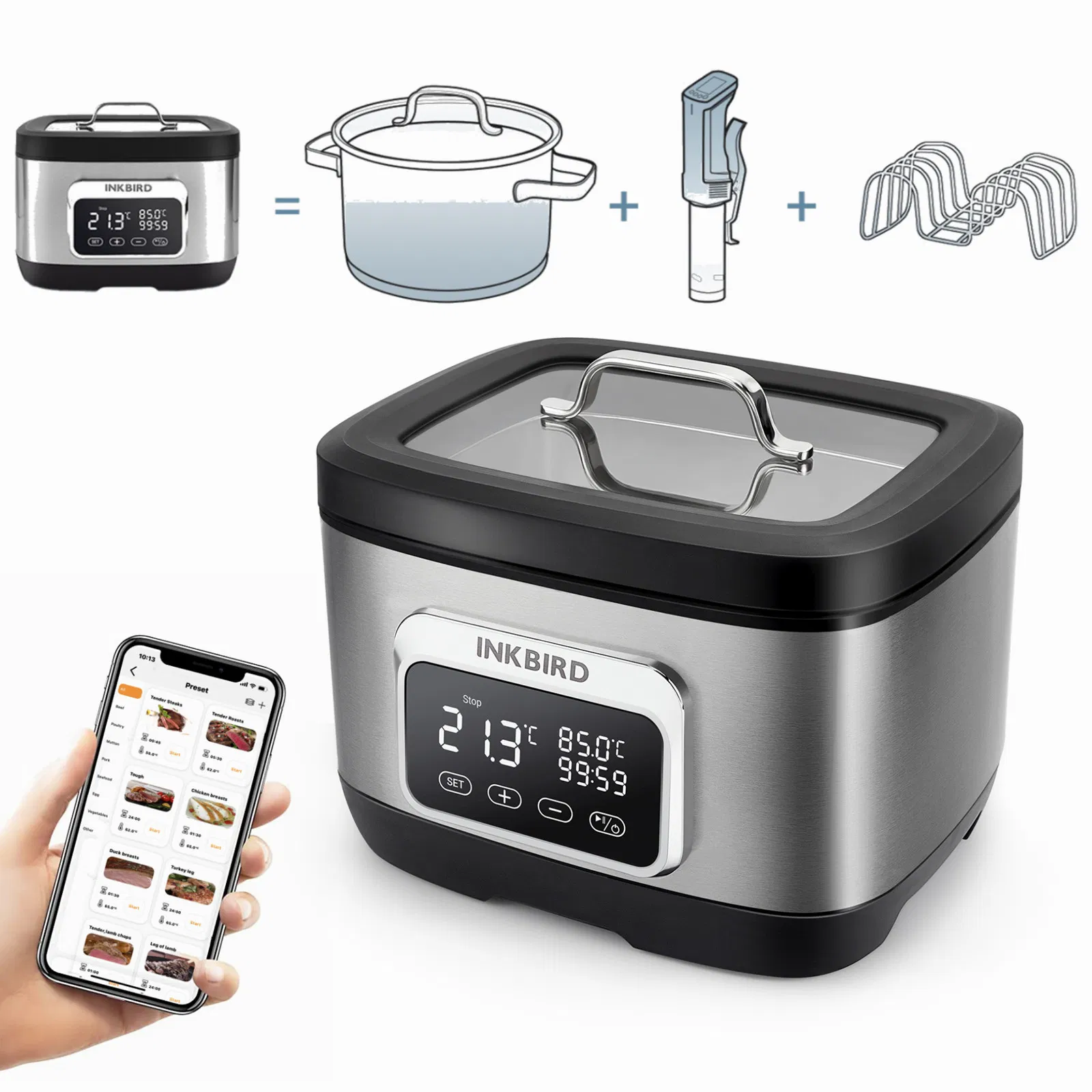 Inkbird Isv-500W Slow Cooker Electric Crok Pot Sous Vide Cooker for Kitchen