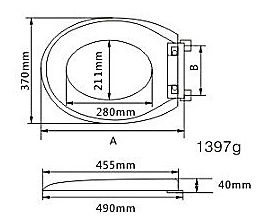 Elongated Toilet Seat with Open Style