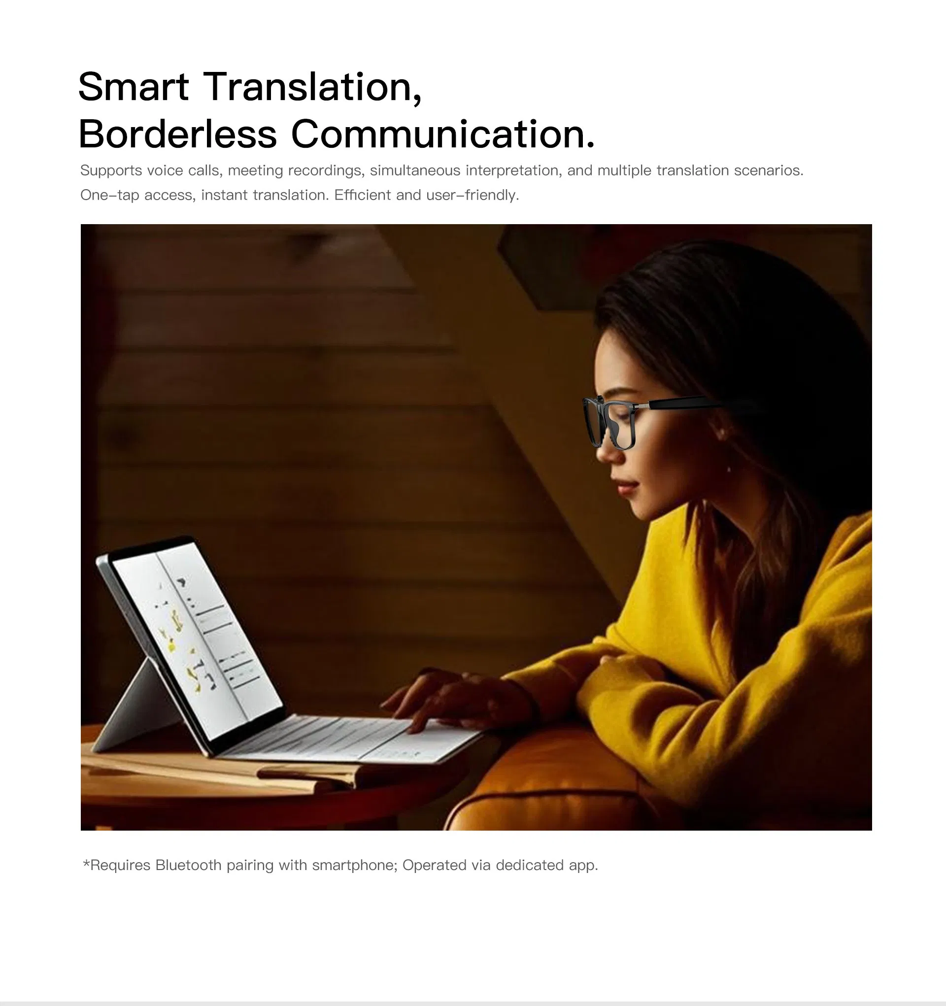 M01s Smart Glasses with Translation Enc Call IP68 Waterproof 6h Playtime