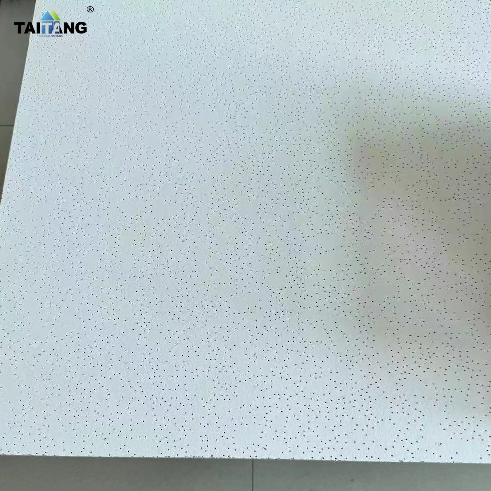 16mm Acoustic Ceiling Board Faux Plafond Acoustique 60*60 Ceiling Tiles 2X2 Black Plaquetas De Cielo Falso