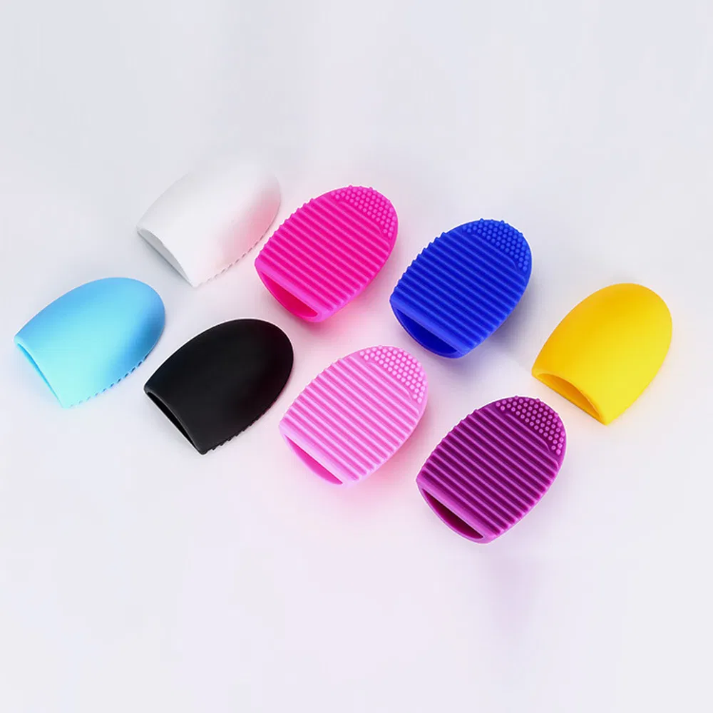 Custom Dryer Egg Shape Beauty Cosmetic Washing Tool Cleaning Pad Silicone Makeup Brush Cleaner