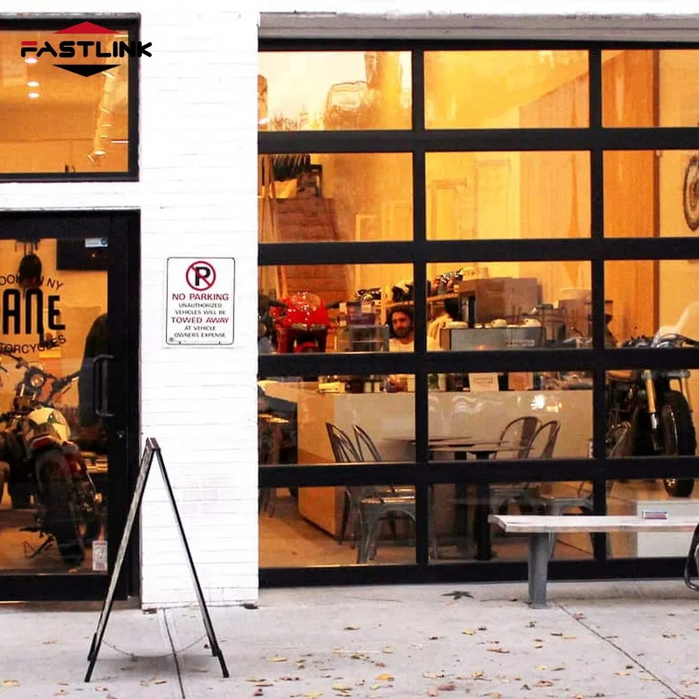 Fastlink Direct Sale Customized Home Villa Alloy Spring Automatic Glass Insulated Garage Doors