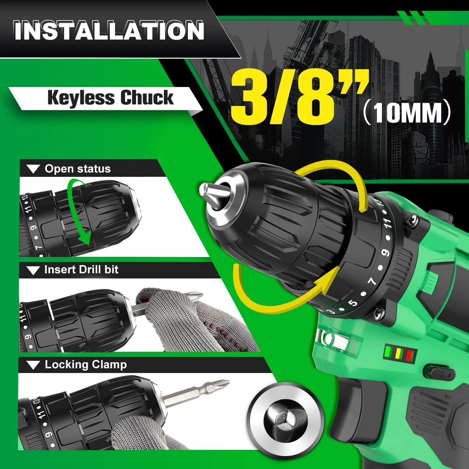 Аккумуляторная дрель-шуруповерт 12В с набором оснастки