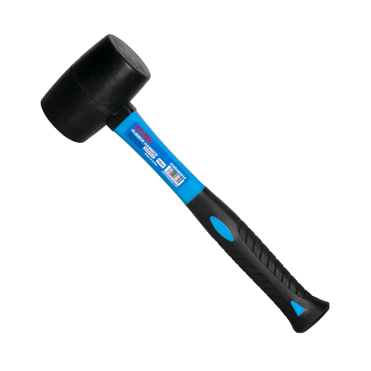 Fixtec Rubber Hammer 8oz 16oz Heavy Duty Black Head Rubber Mallet