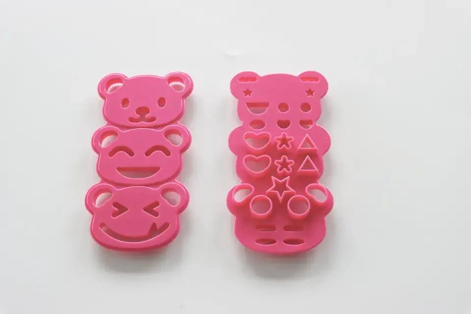 Plastic Cute Animal Bear Shape Riceball Molds Embossing Moulds Onigiri Bento Sushi Tool for Kids