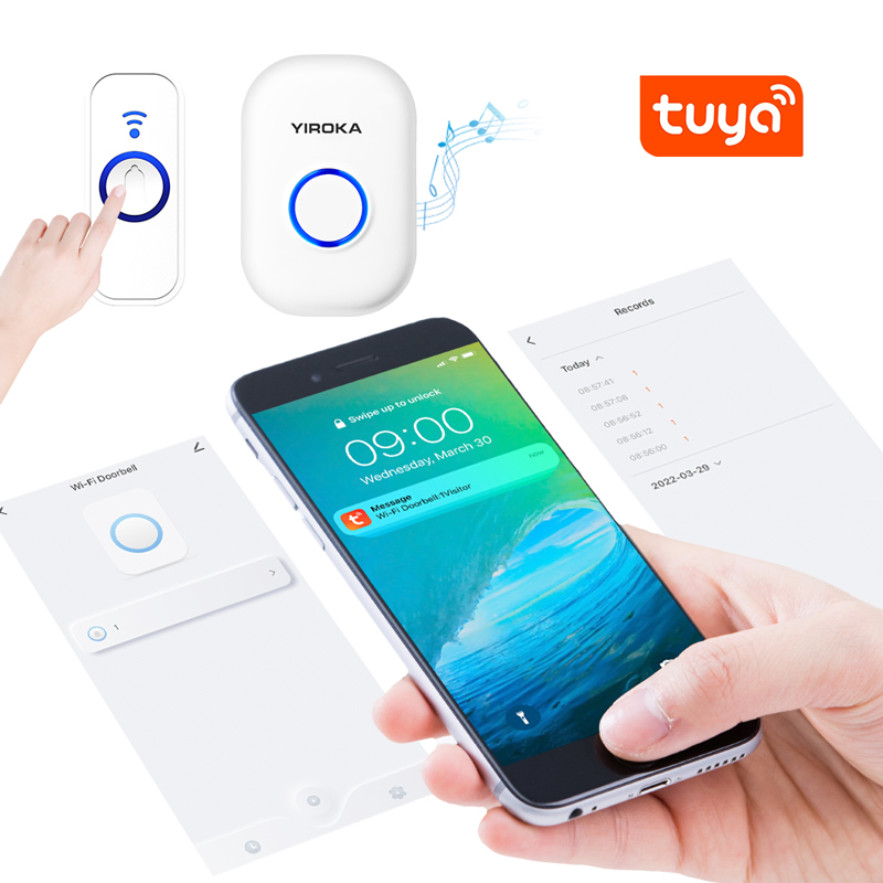 WiFi Wireless Doorbell Support Tuya APP Smart Battery Powered