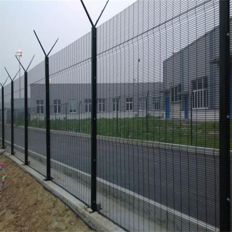 Costomized Powder Coated Clear View Metal Anti Climb Security Welded Wire Mesh 358 Fence Panel Heavy-Duty Airport Prison Perimeter Anti-Theft Fence