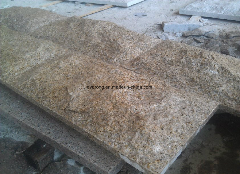 Natural Granite G682 Rusty Yellow Granite Mushroom Stone Wall Tile