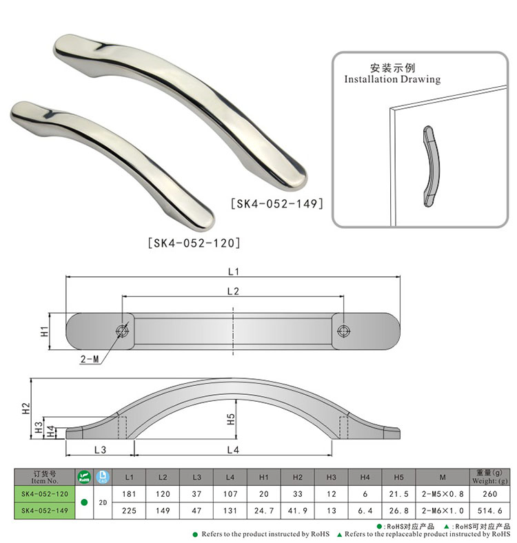 High Quality Stainless Steel Handle Industrial Hardware for Chassis Cabinet Sk4-052