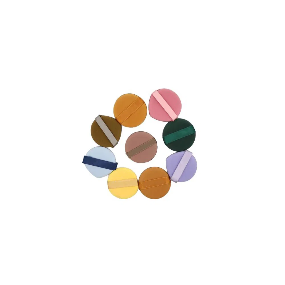 Luxurious Cruelty-Free Round Microfiber Makeup Puff with Label Strap