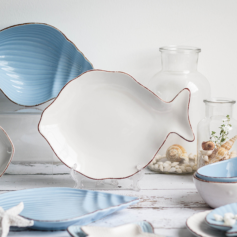 Fish Shape Ceramic Cute Serving Bowl Ice Cream Desserts Bowl for Restaurant