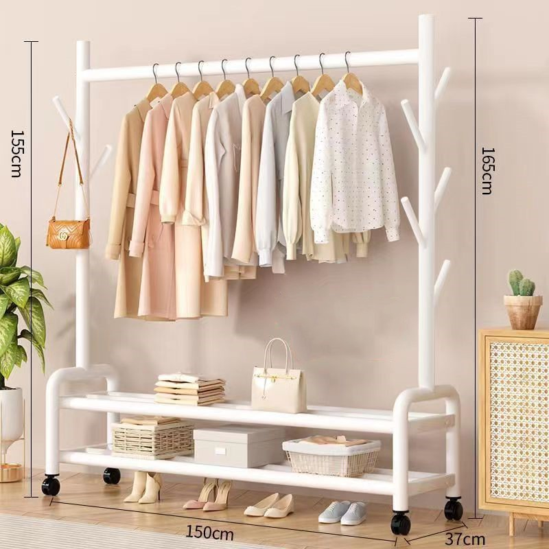 Stylish Black and White Gold Coat Rack with Shoe Storage
