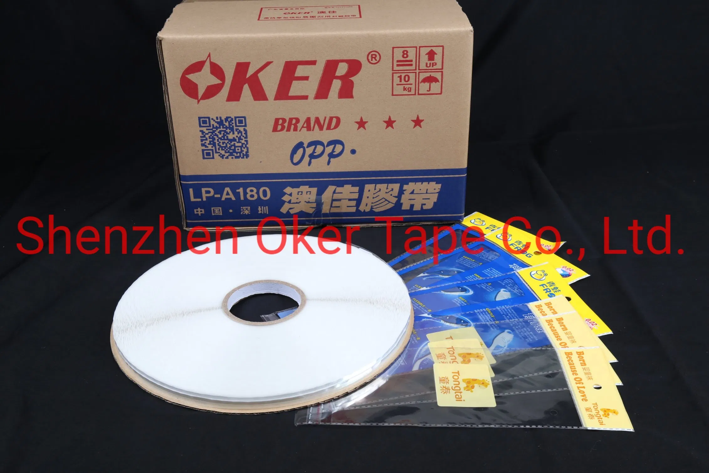 18/7/10mm BOPP Double Sided Tape for PE/CPE/Po Bag, Self-Adhesive Tape, OPP Adhesive Tape, OPP Bag Sealing Tape (OPP-08)