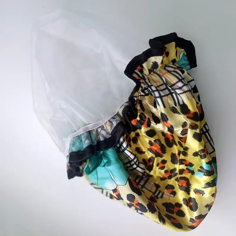 Luxury Printing Shower Caps Low MOQ Elastic Double Layer