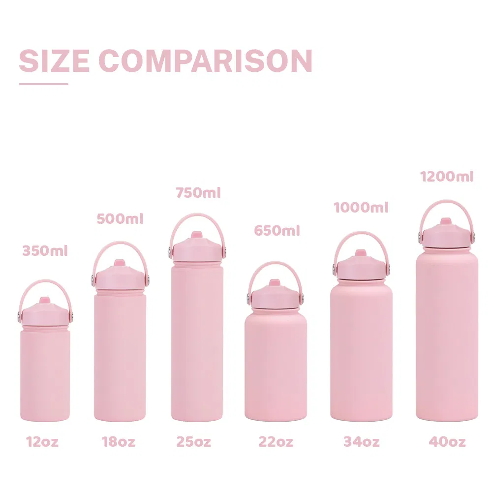 New 1L Large Capacity Double Stainless Steel Sports Water Bottle Mug Portable Handle American Large Mouth Design Vacuum Flask