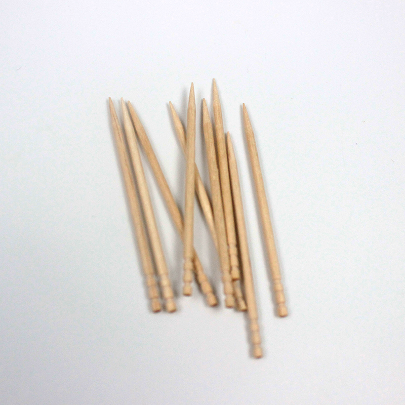 Disposable Biodegradable Wooden Tableware 60mm Wooden Toothpick Customize Print Packing Logo