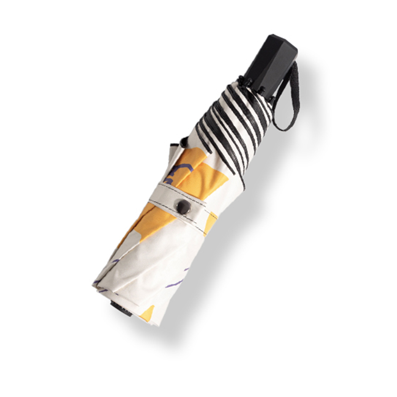 Складной зонт с принтом, металлическая рама, защита от УФ