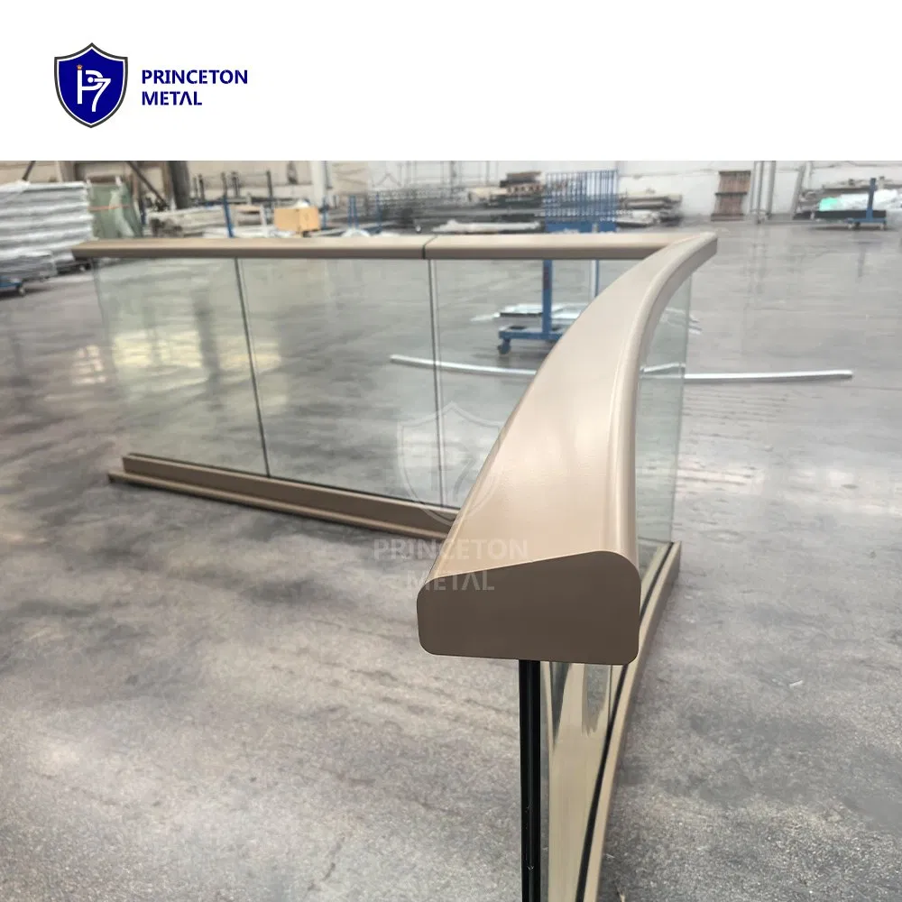 DIY Outdoor Balcony Black Aluminum Deck Hand Rail Glass Railing for Balcony Staircase Hotel