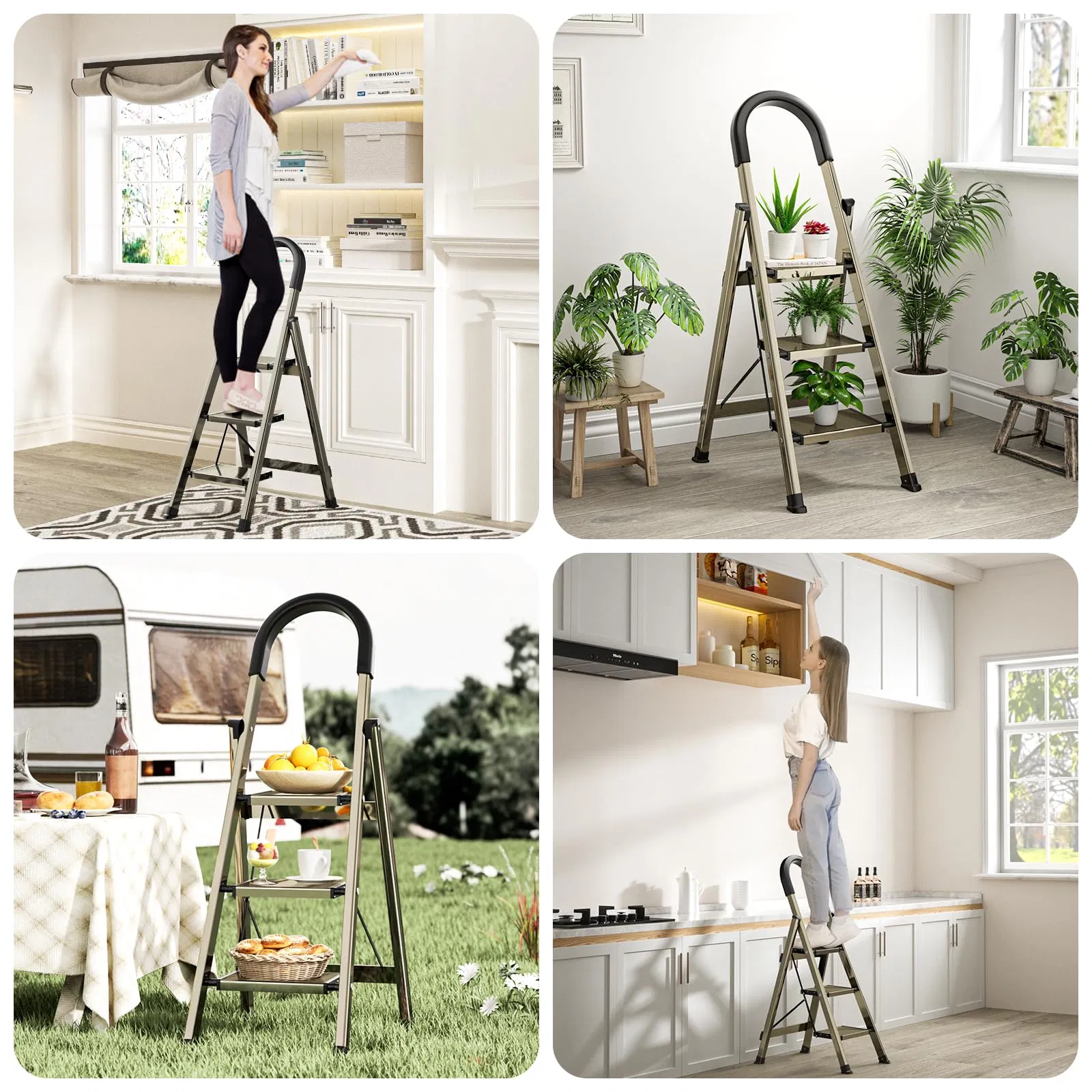 Durable Aluminum Household Ladder Reliable Quality Folding Multi Use Folding Ladder