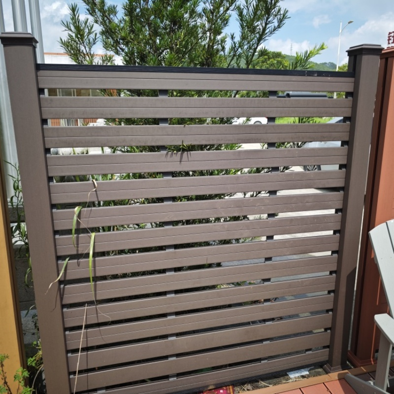 6outdoor Garden Privacy Wood Plastic Composite Temporary Fence WPC Balcony Wooden Fencing