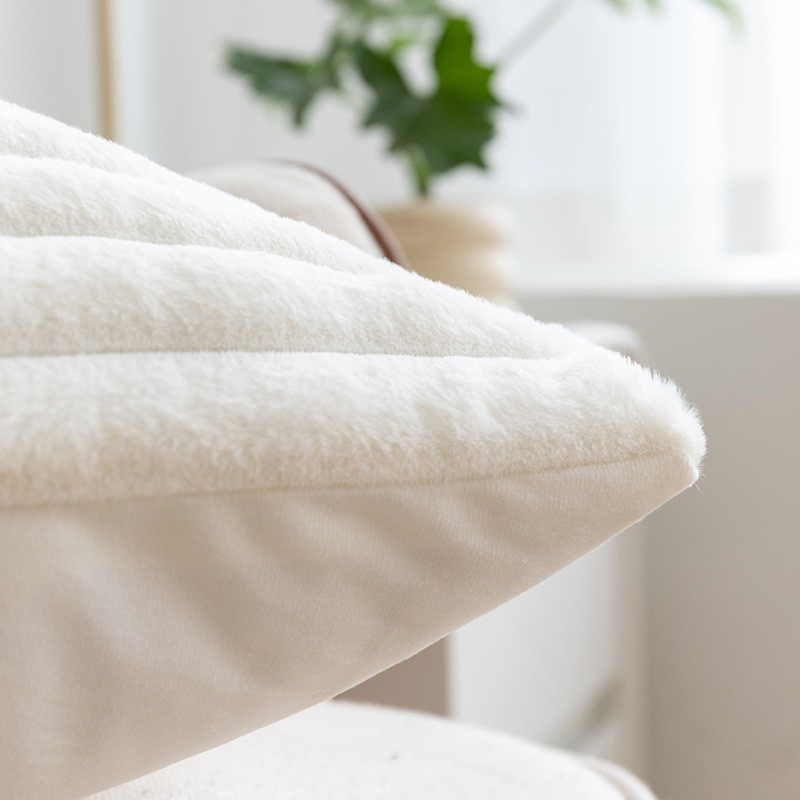 Nordic Luxury Living Room Sofa Plush Cushion Imitation Rabbit Hair Throw Pillow