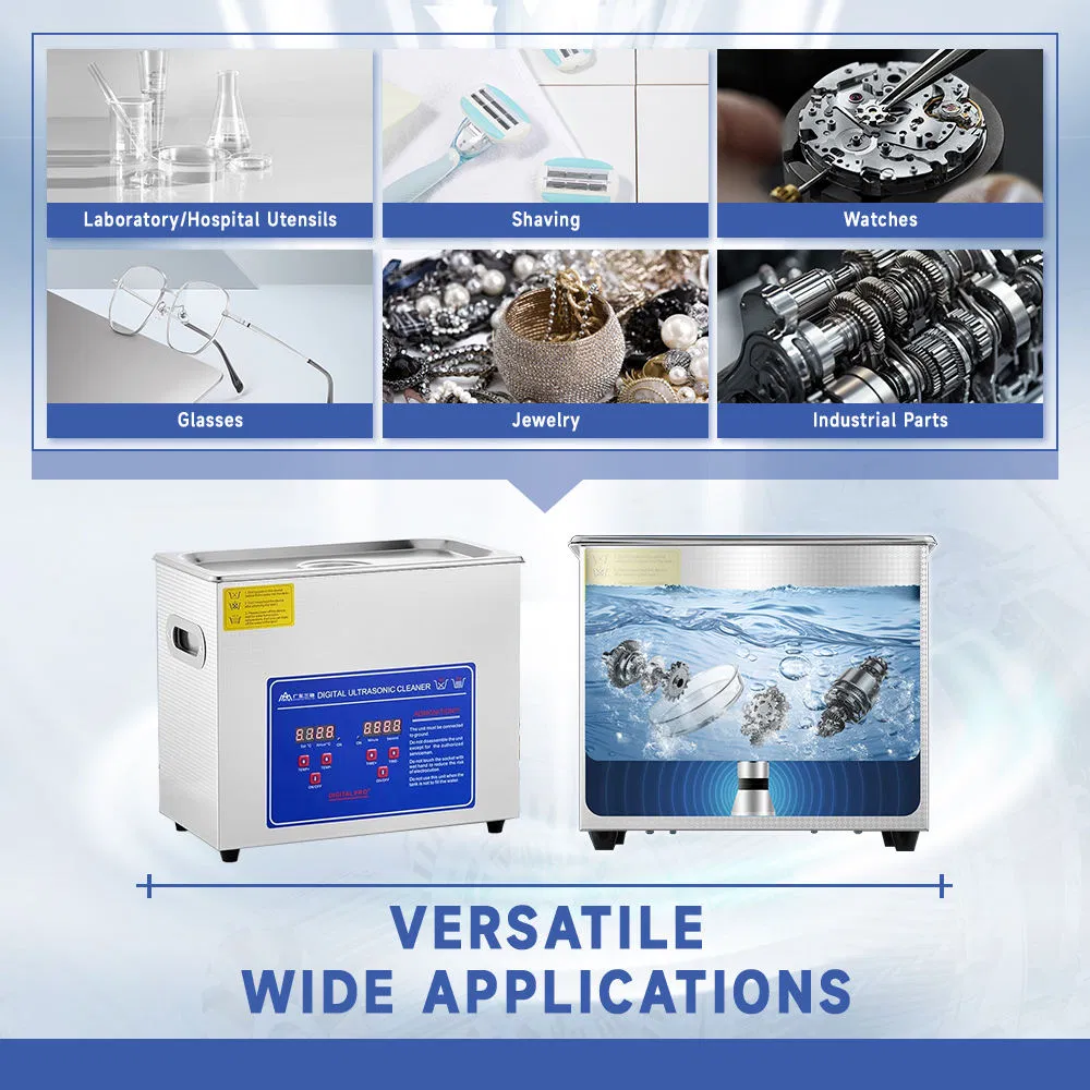 Automatic Low Noise 2L/3L/4.5L/6L/10L/15L/22L/30L 40kHz Portable Professional Ultrasonic Cleaner Machine