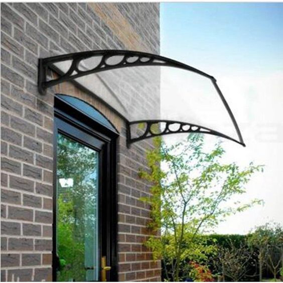 Door Porch Balcony Rain Glass Cover Metal Structure Shelter Awning Canopy