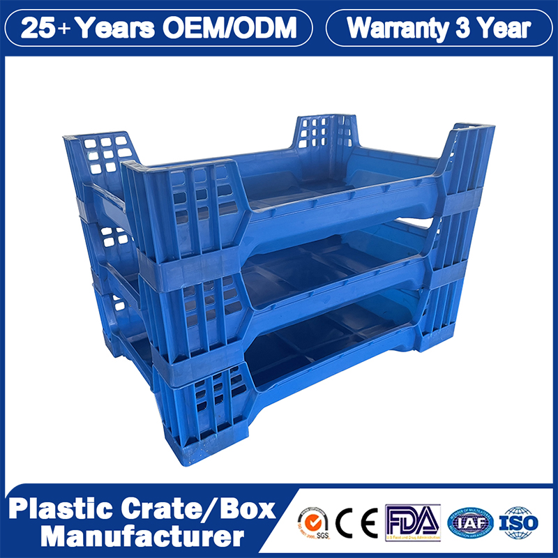 Nestable Plastic Moving/Tote Crate Small PP Plastic Storage/EU Auto Parts/Logistics/Turnover Boxes Larvae Farming Tray Automated Storage Container