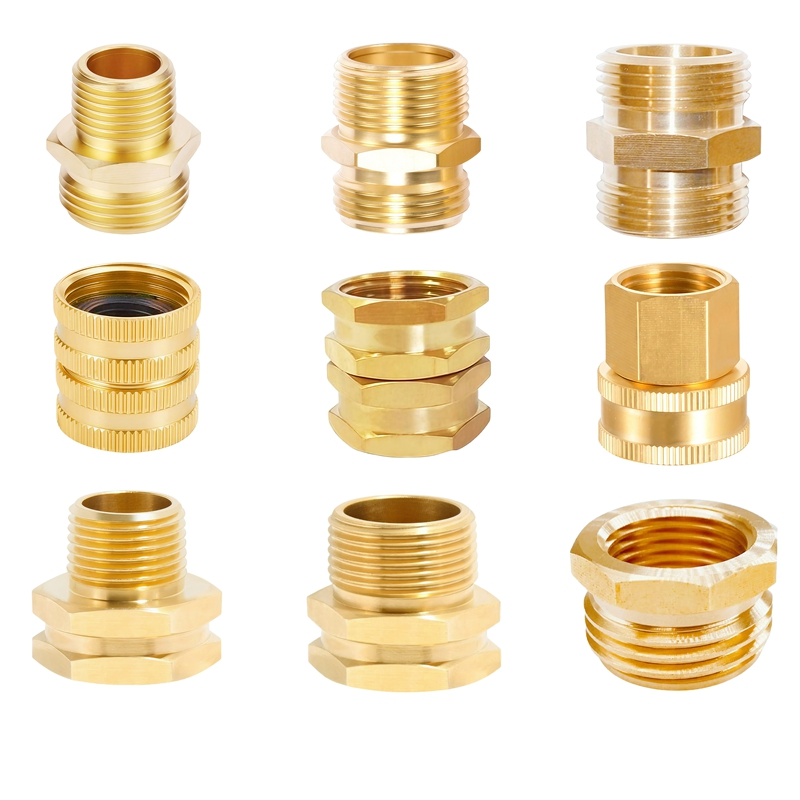 Brass Garden Hose Connector 3/4" Ght to 1/2" NPT Double Female Garden Hose Adapter Fitting Thumb Quick Swivel Connector