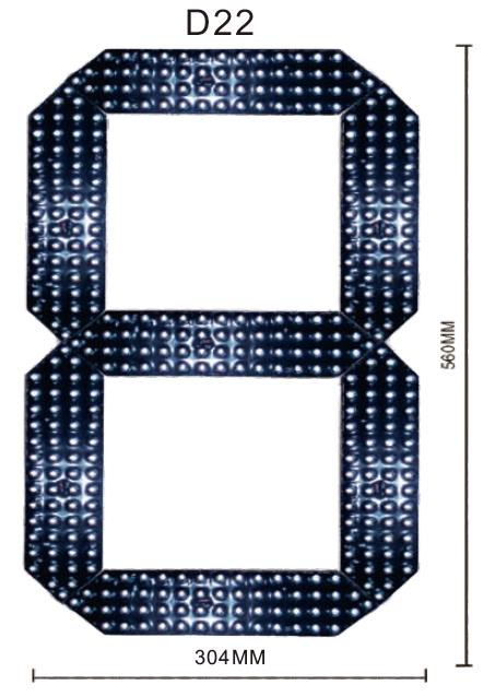 RoHS Approved 22 Inch Assembly 7 Segment LED Display with Waterproof for Outdoor or Semi-Outdoor Application