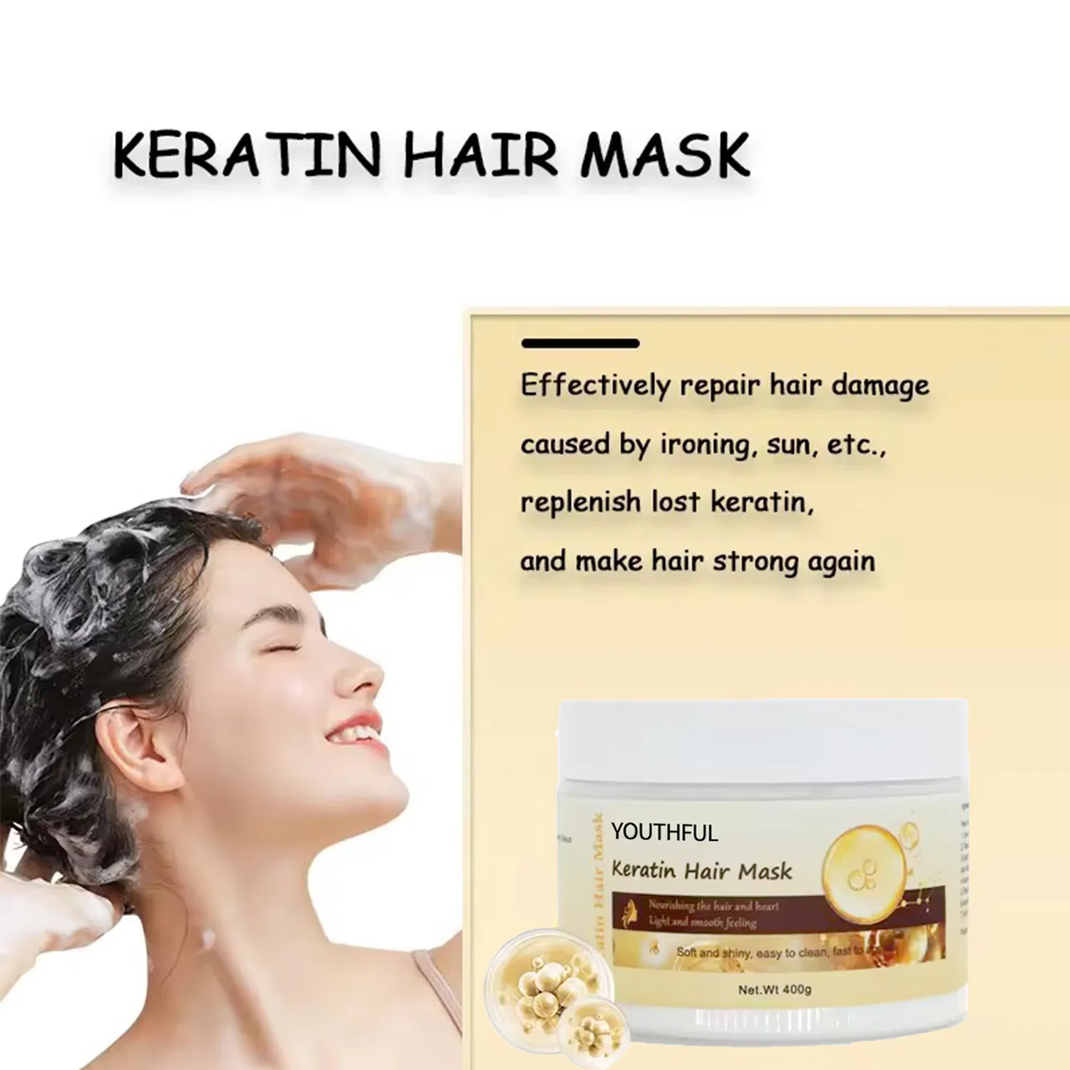 Agran Oil Smoothing Moisturizing Keratin Repair Collagenhair Essence Collagen Hair Mask