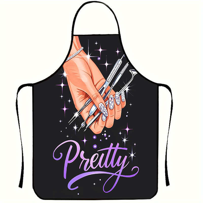 Custom Fashionable Colorful Print Kitchen Cooking Bib Waterproof Stain-Resistant Work Apron