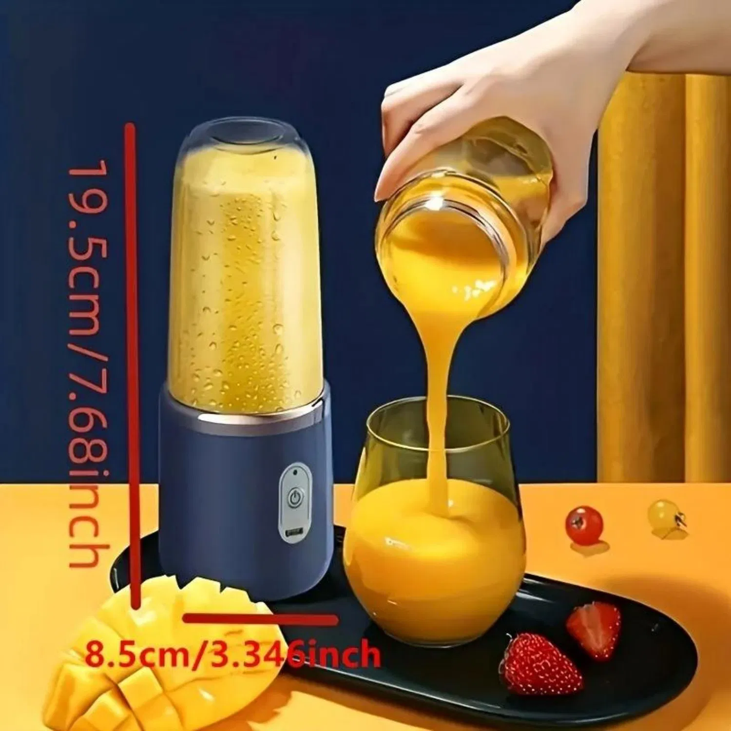 New Juicer, Portable Wireless USB Charging, Juice Blender Cup for Home and Office Use, Multi-Functional Fruit and Vegetable Juicing