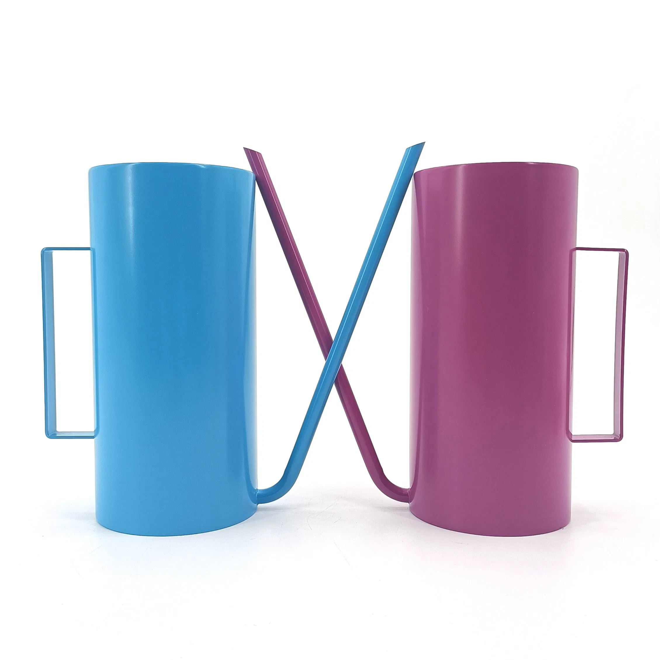 China Wholesale French Garden Pink Galvanized Metal Steel Plant Watering Can with Long Spout