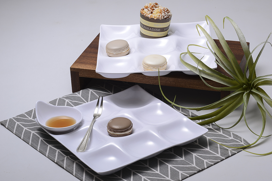 9-Divided Plate Dessert Plate Western Restaurant Melamine Plate
