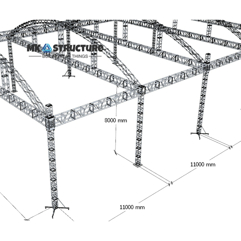 Height Adjustable Truss Stage for Easy Setup, 750kg Load Capacity